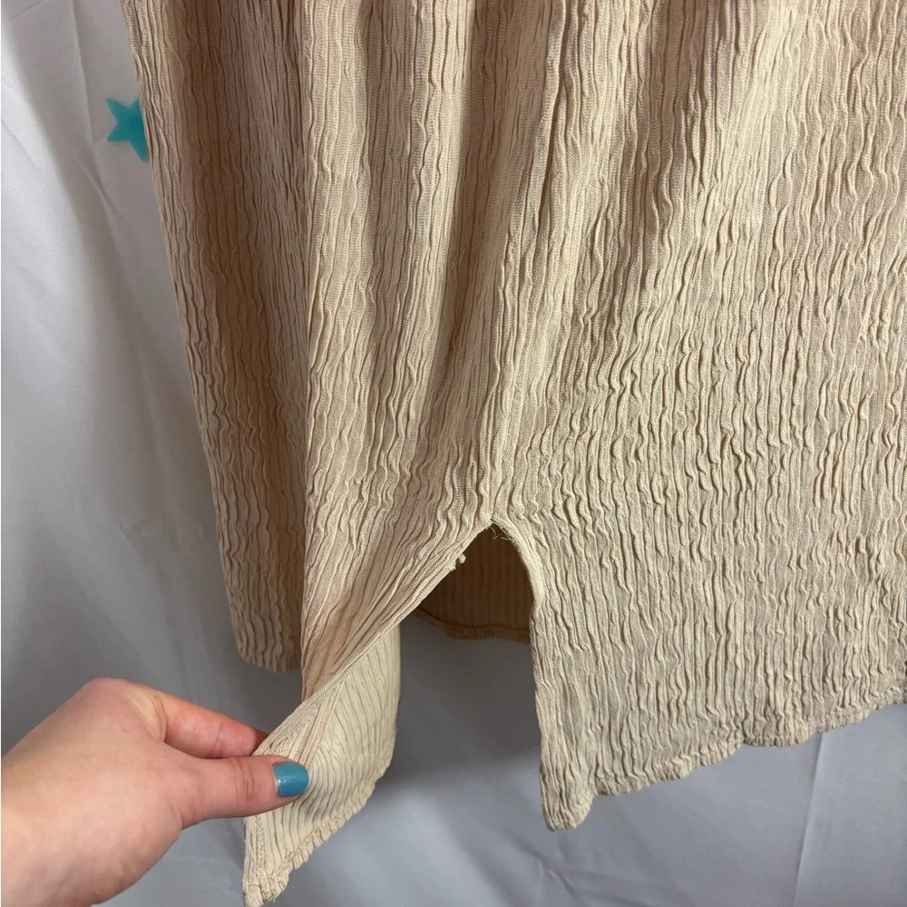 VTG 90s/y2k Cream Textured Boho Midi-Maxi Skirt‎ Women’s Size L